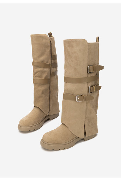 B T Shoes Cizme dama fara toc Rovira kaki