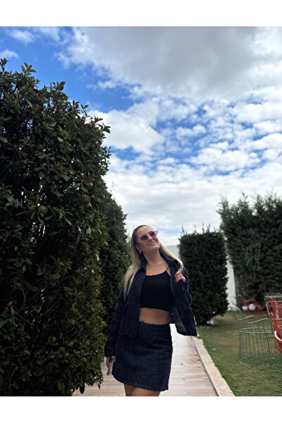 HEY4 Kadı Mavi Etek Ve Ceket Takım