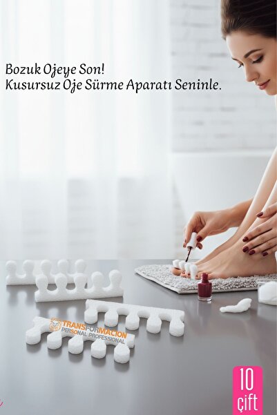 Transformacion 10 Çift Oje Sürme Aparat - Parmak Ayırıcı Sünger Esnek Ayak Ap...