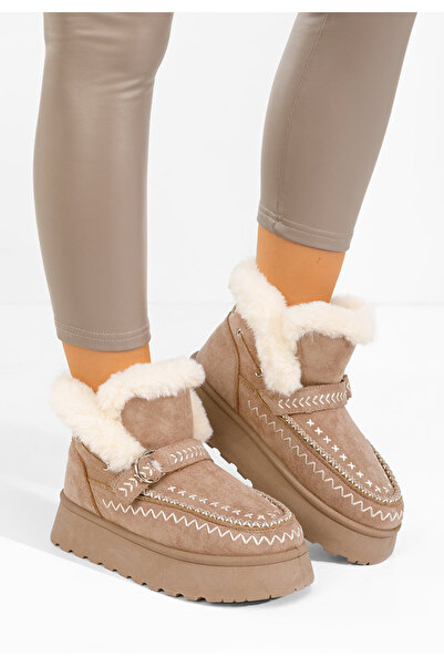 B T Shoes Ghete imblanite dama Tavoria kaki