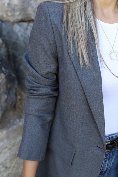 bytugcekaya Antrasit Yün Efekt Blazer