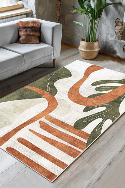 Thalia Home Kaymaz Taban Yıkanabilir Kalın Dokulu Halı & Yolluk & Mutfak Halısı