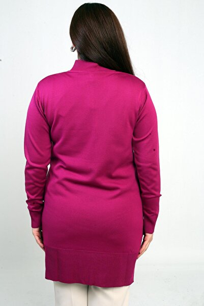 By Saygı Women's Half Zip Front Plus Size Tunic Blouse