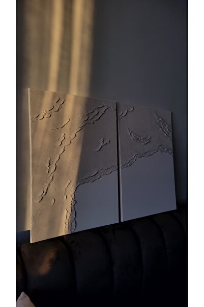 İthal Deniz Dalgası Kanvas Tablo Alçı Tuval