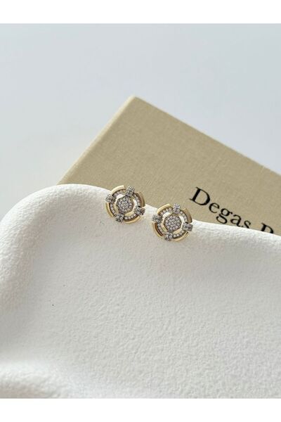 H&S AKSESUAR Vip Design Series Zircon Stone Steel Earrings