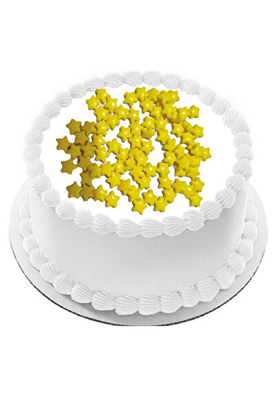 Cooler Sarı Yıldız Draje Pasta Cupcake Süsü 30 gr Pakette Gelecek