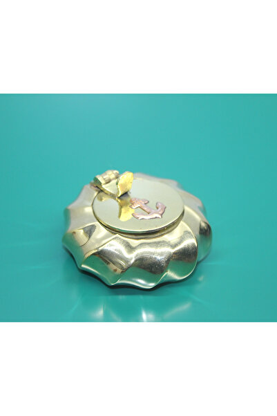 KTT Brass Ashtray with Lid 6 cm Stylishly Designed Functional Product