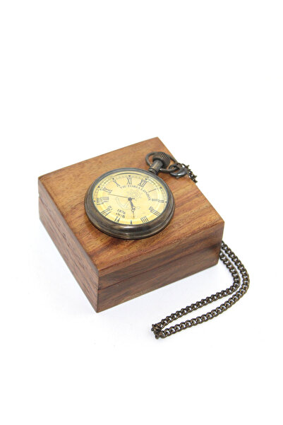 KTT Brass Chain Clock Model 2 with Wooden Box, Stylishly Designed Functional Product