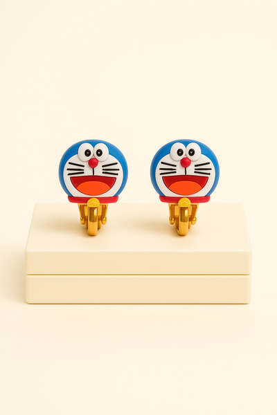 MakeWell Hello Kity Teddy Bear Pikachu Star Design Earrings for Non-Pierced Ears