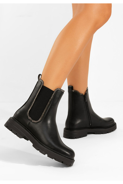 B T Shoes Ghete chelsea dama Brisaya negre