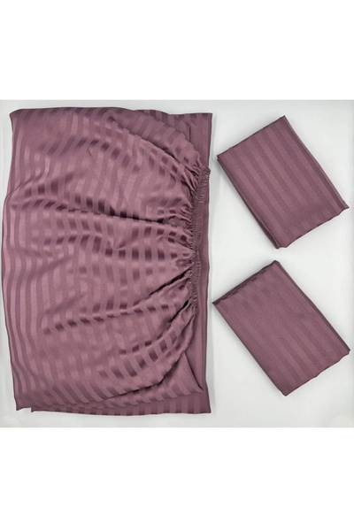 Demya Home 100% Cotton Satin Double Elastic Fitted Sheet and Pillowcase with Cover (1St Layer) Class Domestic Production)