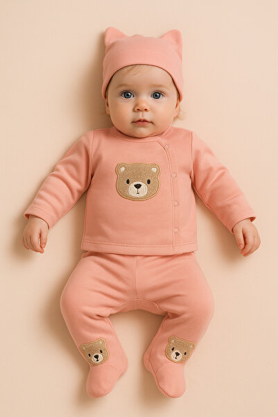 eradkids Organic Cotton 3-Piece Baby Bodysuit Set / Suzeene Embroidery Set wi...