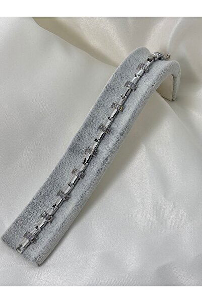 Uzak Işıklar Steel Bracelet with Bone Zircon Crown Silver