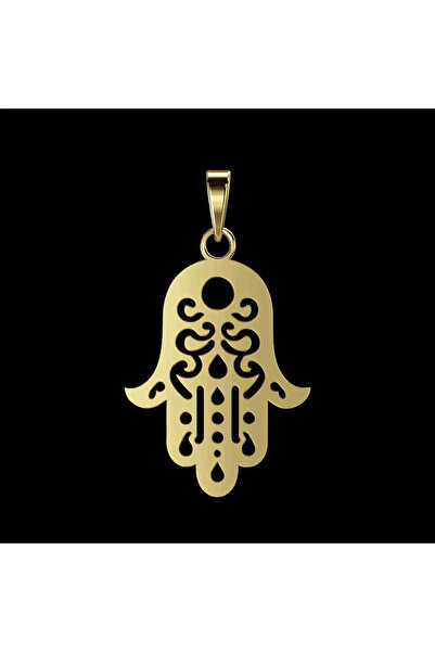 TabiTela 8 ayar altın kolye ucu Hamsa / Fatma’nın Eli GM9388 0.5 gr