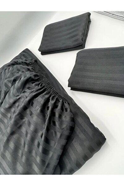 Demya Home 100% Cotton Satin Double Elastic Fitted Sheet and Pillowcase with Cover (1St Layer) Class Domestic Production)