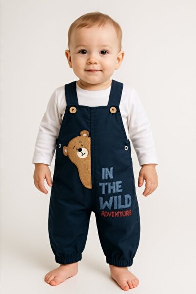 Superbaby Salopeta cu bluzita pentru Bebelusi Ursulet – 100% Bumbac