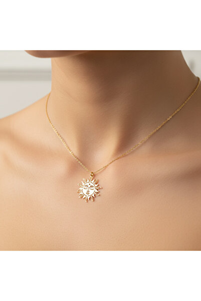 TabiTela 14 ayar altın kolye ucu güneş GM3338 1 gr