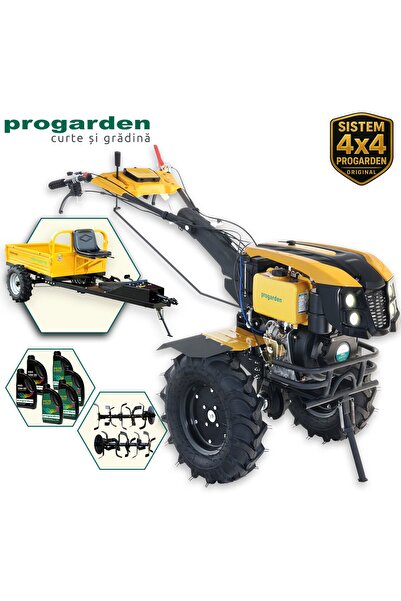Progarden Pachet Campo 1273 Alpine V2 motocultor 12CP + Alpine RM500T Remorca + 6L ulei