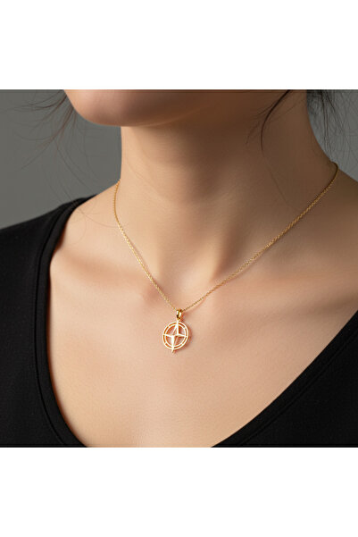 TabiTela 14 ayar altın kolye ucu pusula GM6558 0.5 gr