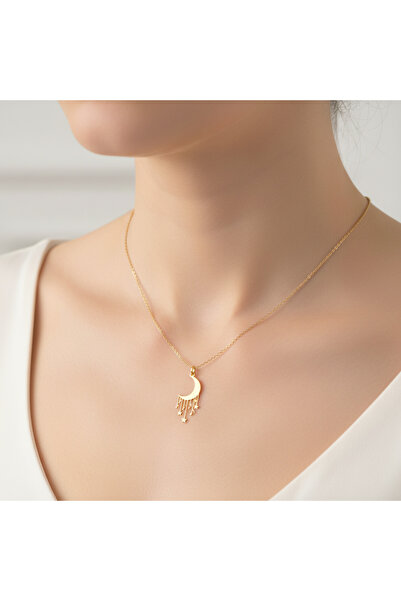 TabiTela 8 ayar altın kolye ucu ay GM6338 0.5 gr