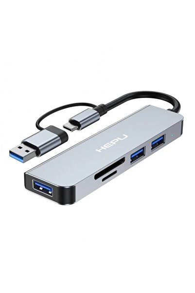 Hype Store Hepu usb-c hub 5 in 1 aluminum type c hub multiport adapter