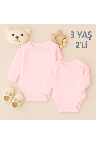BEZHANE 2-Pack 100% Cotton Long Sleeve Bodysuit/Snap Fastener Bodysuit Age 3/...
