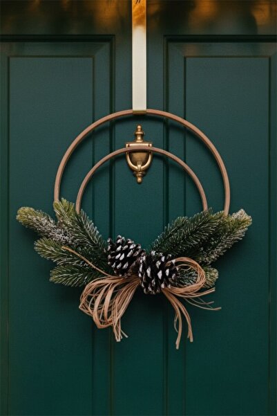 afralya home New Year's Door Ornament New Year Decoration Entertainment Party Christmas Door Ornament Wreath 28cm Diameter