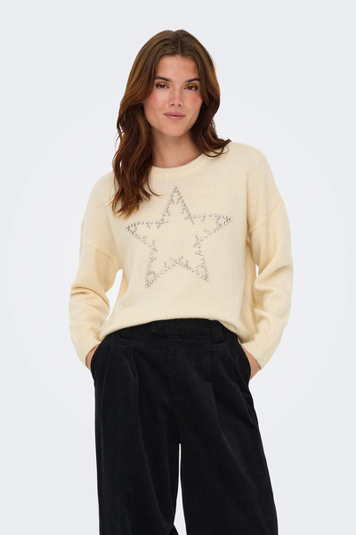 ONLY Πουλόβερ με σχέδιο αστεριών Onlrenata Wool Blend Regular Fit 15353062