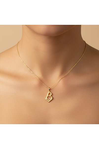 TabiTela 14 ayar altın kolye ucu Harf B GM9463 0.5 gr