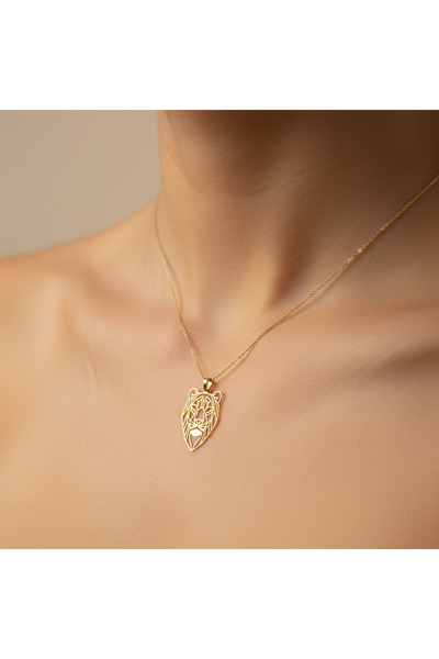 TabiTela 8 ayar altın kolye ucu Aslan GM7335 0.5 gr