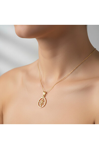 TabiTela 14 ayar altın kolye ucu pusula GM1665 1 gr