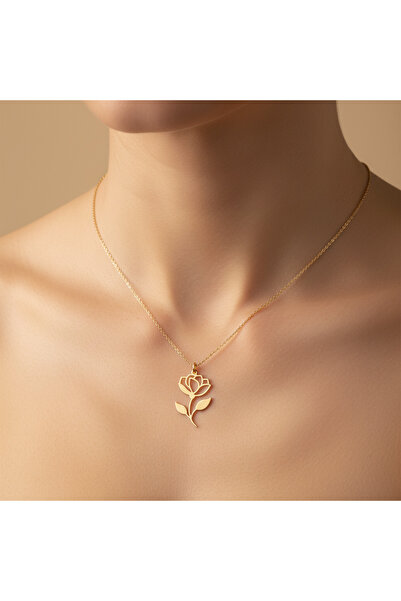 TabiTela 14 ayar altın kolye ucu çiçek GM6942 0.5 gr