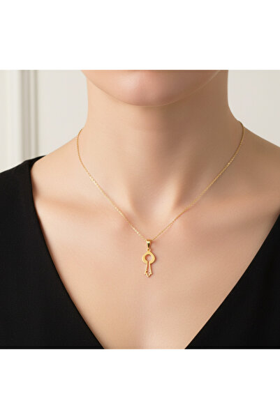 TabiTela 8 ayar altın kolye ucu anahtar deliği GM7260 0.5 gr