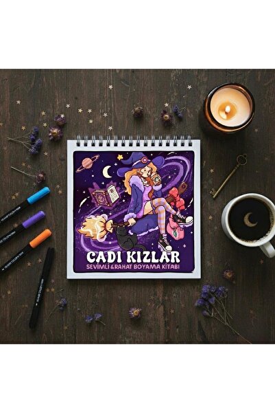 M&H Coloring Cadı Kızlar - 21x21 cm Boyama Kitabı, Çocuk ve Yetişkinler için