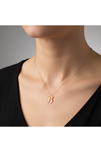 TabiTela 8 ayar altın kolye ucu Harf B GM2727 0.5 gr
