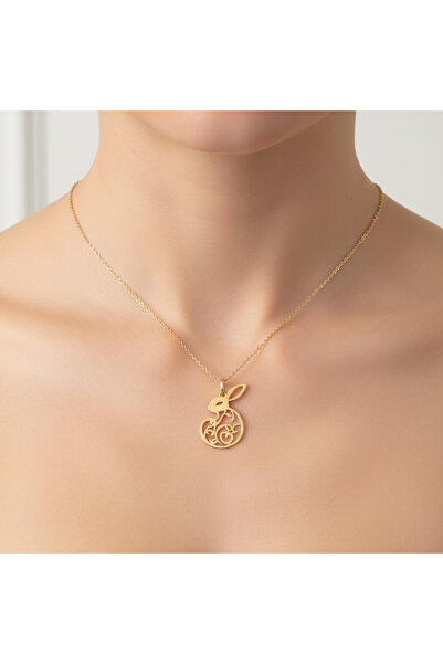 TabiTela 14 ayar altın kolye ucu tavşan GM7885 0.5 gr