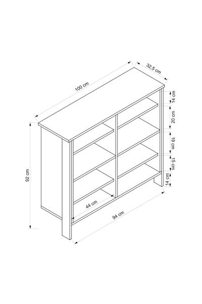 riomood PALERMO AYAKKABILIK ÇOK AMAÇLI DOLAP DRESUAR BEYAZ MEŞE
