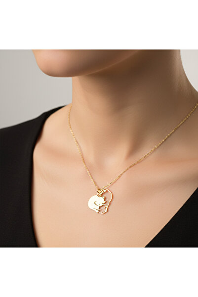 TabiTela 14 ayar altın kolye ucu kedi GM2655 0.5 gr