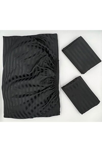 Demya Home 100% Cotton Satin Double Elastic Fitted Sheet and Pillowcase with Cover (1St Layer) Class Domestic Production)