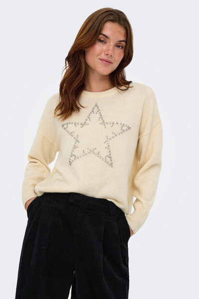 ONLY Πουλόβερ με σχέδιο αστεριών Onlrenata Wool Blend Regular Fit 15353062