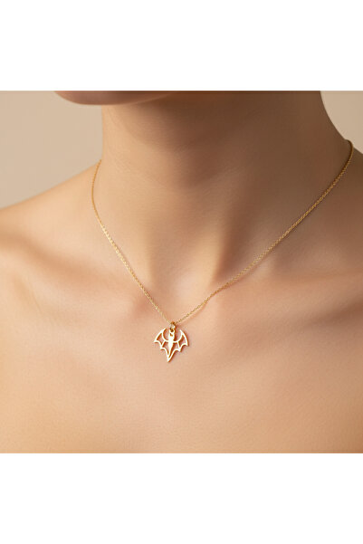 TabiTela 8 ayar altın kolye ucu yırtıcı yarasa GM2125 1 gr