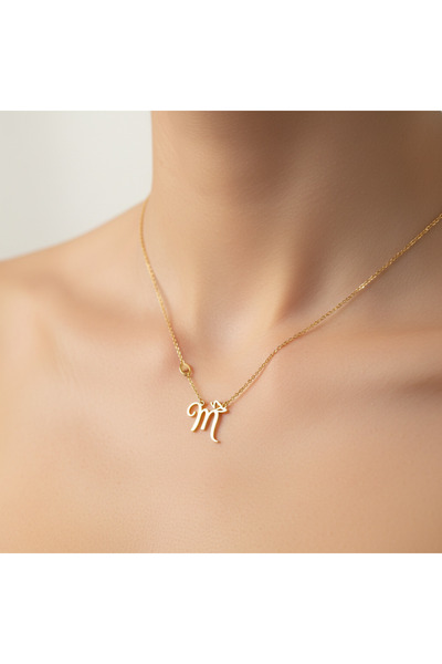 TabiTela 8 ayar altın kolye ucu Harf M GM2585 0.5 gr
