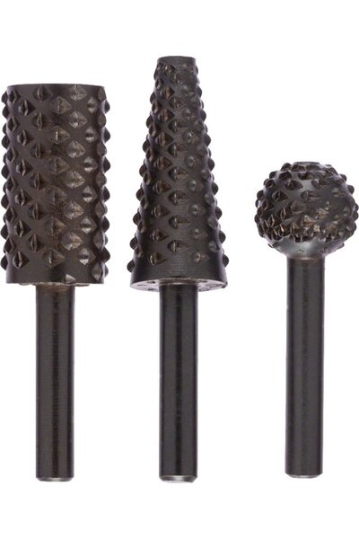 Bosch Set raspel - 3 freze manuale, rotund?, cilindric?, conic?, 6mm