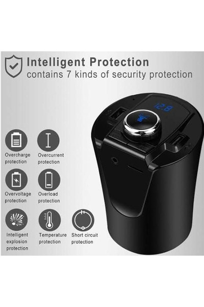 Ruan Multifunctional Kit BX6 BX7 FM Bluetooth function with 2 USB ports TF CARD Slot AUX Black