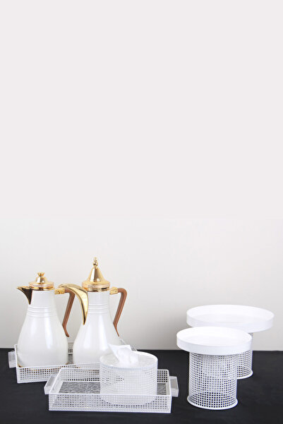 Generic Cake and dessert stand set + serving tray set + tea and coffee thermos set + tissue box holder in a luxurious royal design