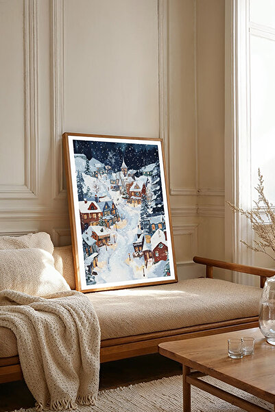 Dekorsiahome Tek Parça Ahşap Çerçeveli Oturma Odası Salon Mutfak Tablosu TK1809