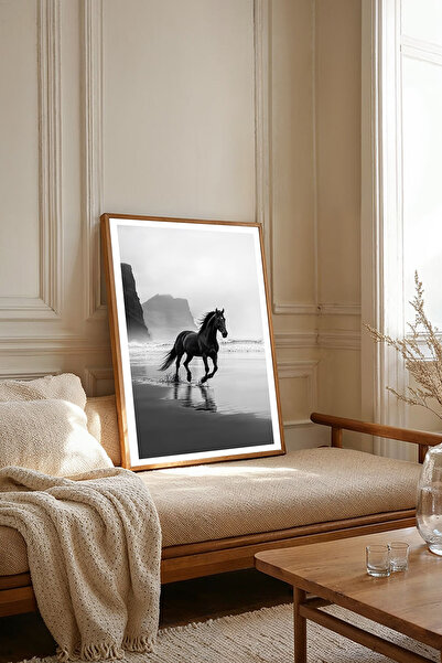 Dekorsiahome Tek Parça Ahşap Çerçeveli Oturma Odası Salon Mutfak Tablosu TK1843