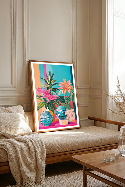 Dekorsiahome Tek Parça Ahşap Çerçeveli Oturma Odası Salon Mutfak Tablosu TK1835