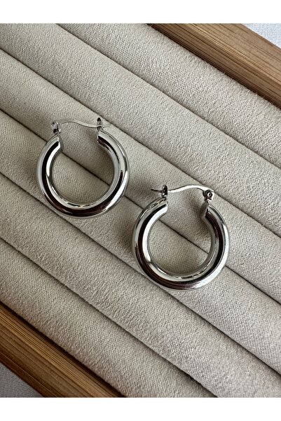 ringbox Silver Colored Basic Hoop Earrings