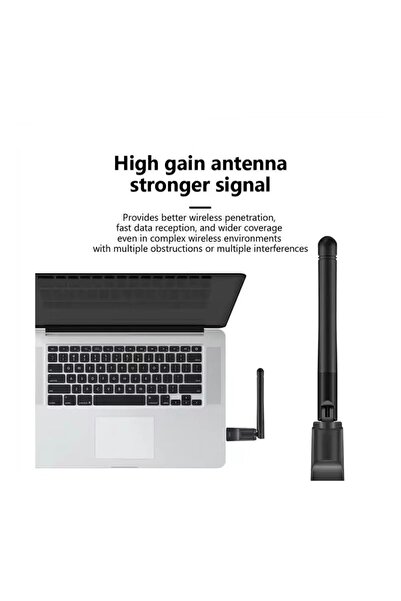 ABK POINT USB Wi-Fi Adapter 1300Mbps Dual-Band 2.4G/5G High-Gain Antenna - Plug & Play
